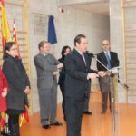 Inauguració del gimnàs de l'Escola Pare Melchor per part del Conseller Font de Mora i les autoritats municipal