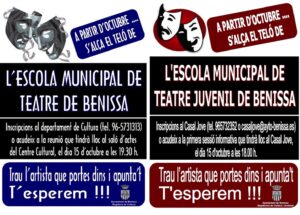 Cartell de l'Escola Municipal de Teatre de Benissa