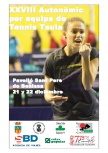 Cartell del Campionat Autonòmic de Tennis Taula jugat a Benissa