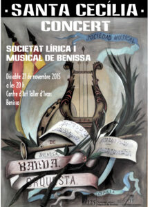 Cartell del Concert de Santa Cecília de la Societat Lírica i Musical de Benissa de 2015