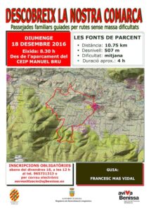Cartell de la ruta a Les Fonts de Parcent