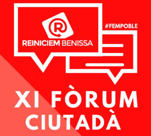 Detall del cartell de l'XI Fòrum Ciutadà de Reiniciem Benissa