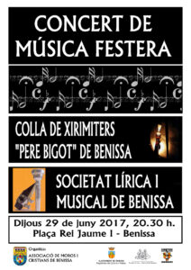 Cartell del concert de música festera a Benissa