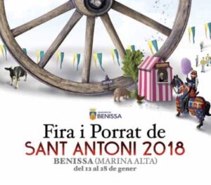 Detall del cartell de la Fira i Porrat de Sant Antoni 2018 de Benissa