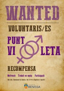 Cartell de la caompanya de voluntariat dels Punts Violeta