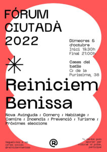 Cartell del Fòrum de Reiniciem Benissa
